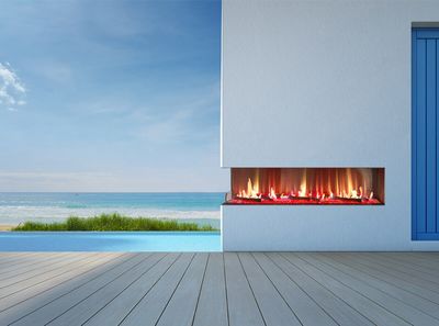 Flare: Vent-Free Left Corner 100 Outdoor Fireplace - 24" High Opening - primary view